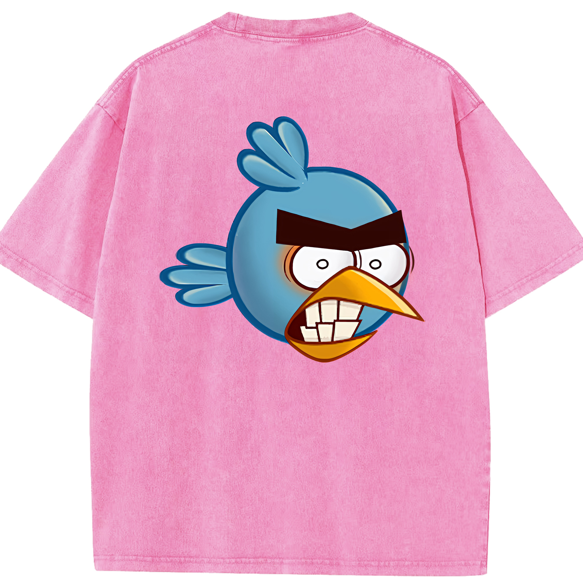 （画像用） Angry Birds アングリーバード 綿100% ヴィンテージ風 半袖Tシャツ（背面プリント）